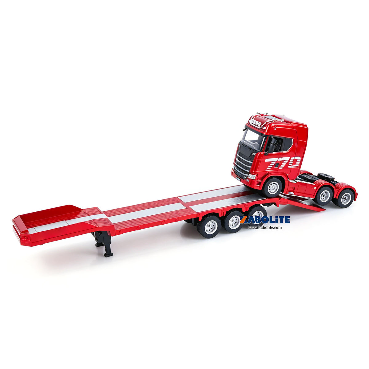 IN Stock HUINA RTR 1/24 Remote Control Tractor Truck 770S W/ Light Sound System Manual Support Legs Tail Board 3Axle Semi Flatbed Trailer