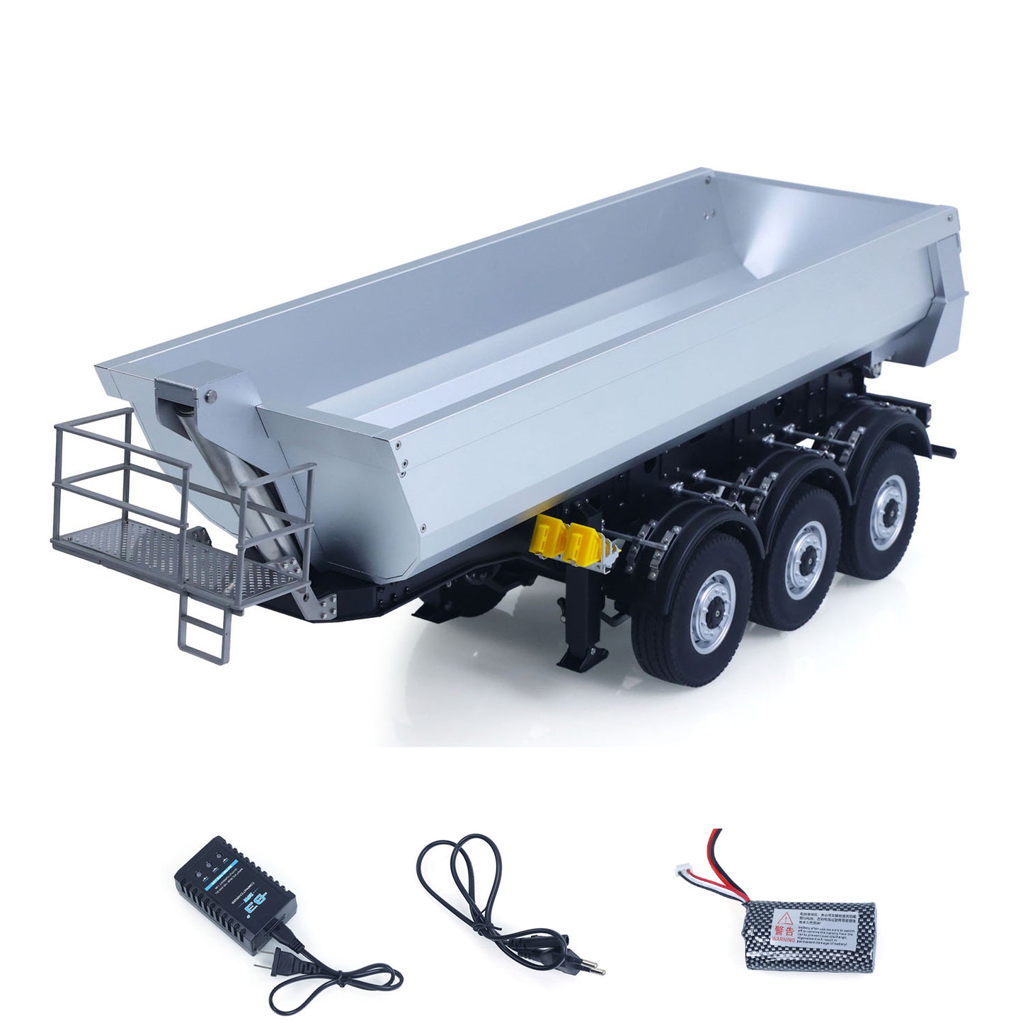 26.1Inches KABOLITE 1/14 Metal Radio Control Semi Trailer Dumper Electric Lifting for RC Tractor Truck SC 770S Light Support Leg