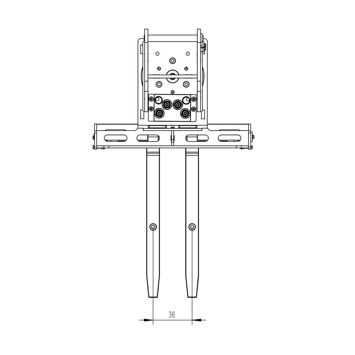 Kabolite Metal Hydraulic Fork Attachment Replacement Spare Part for 1/14 K970 100S RC Excavator
