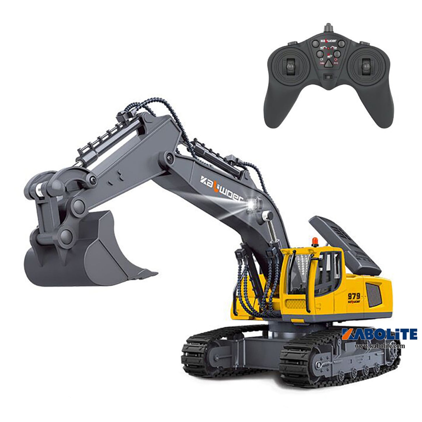 IN Stock HUINA 13550 1/18 11CH 2.4G RC Excavator with 350 Degrees Rotation Light Sound for Remote Control Digger Enthusiast