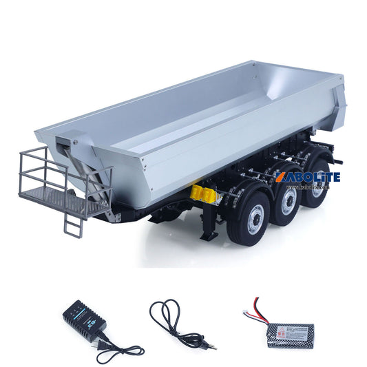 Fast Free Shipping for EU KABOLITE 1/14 Metal RC 3Axles Electric Lifting Semi Trailer Dumper for 5801 Tractor Truck 770S 100 Light Support Leg