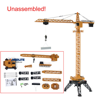 IN Stock HUINA 1585 1/14 RC Tower Crane Construction Vehicle Unassembled Model with 360 Degree Rotate Light 2.4G Remote Controller