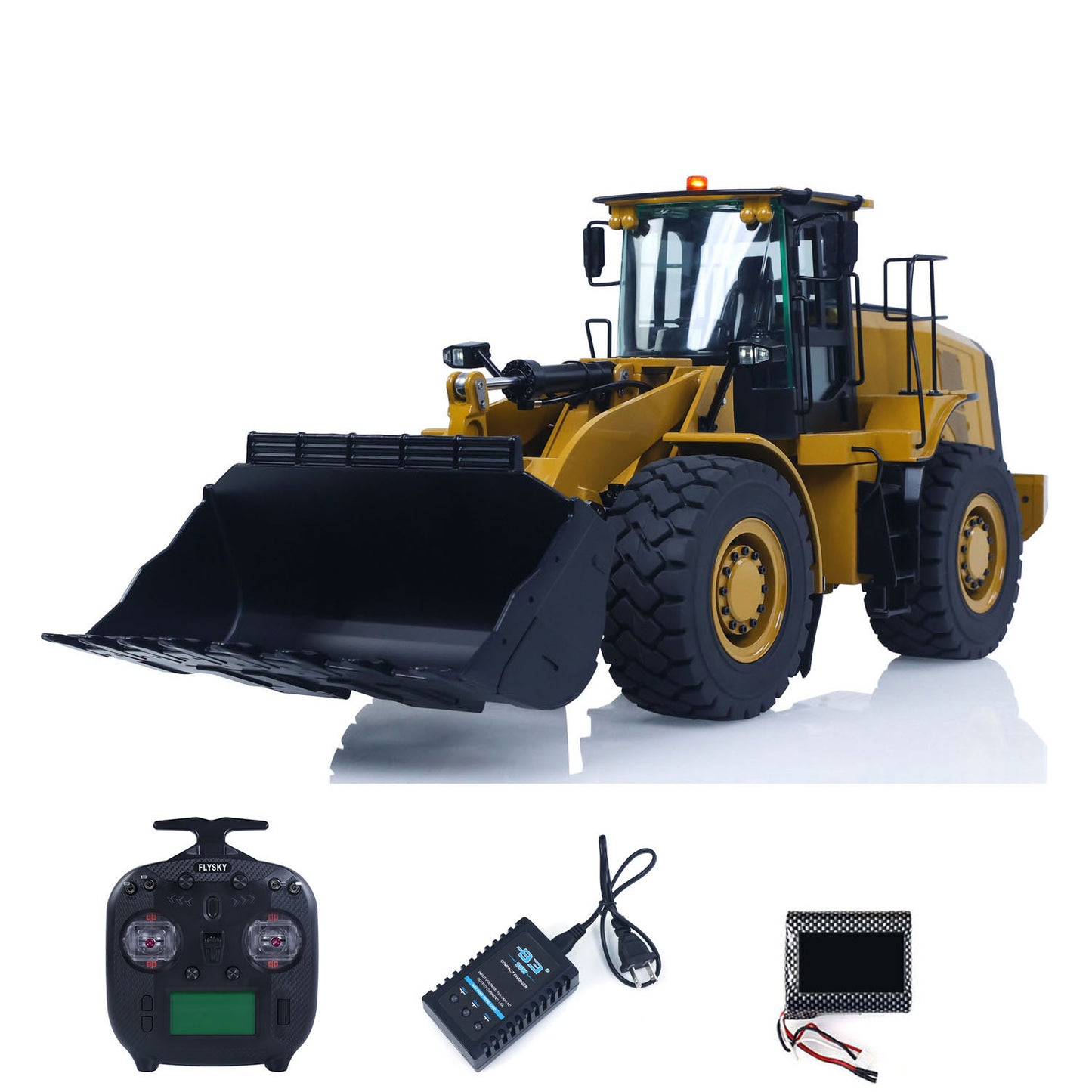 Flash Sale IN STOCK KABOLITE K966 2.4G 1/16 Hydraulic RC Loader Radio Control Truck 966 Electric Car DIY Model 7500mAh Battery Light System