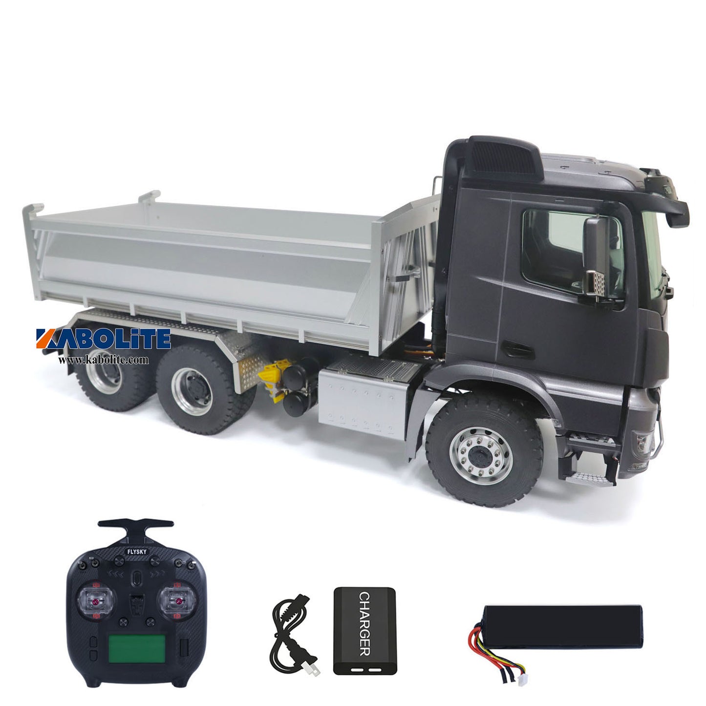 Kabolite K3364 1/14 6x6 Metal Hydraulic RC Dump Truck with Differential Lock Light Sound