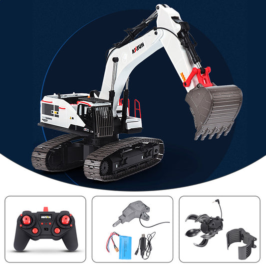 1/14 HUINA RC Metal Excavator Model Toys 1594 Radio Light Battery 22CH Sound Wooden Claw Ball Claw