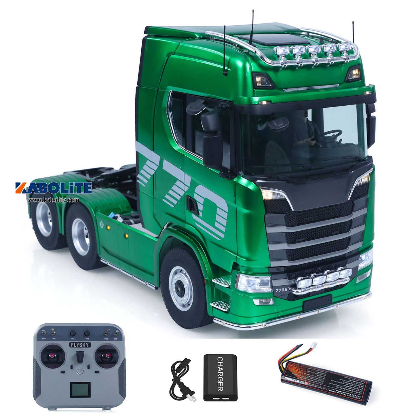 KABOLITE 770S 100 1/14 6X6 RC Tractor Truck with FlySky Radio Controller