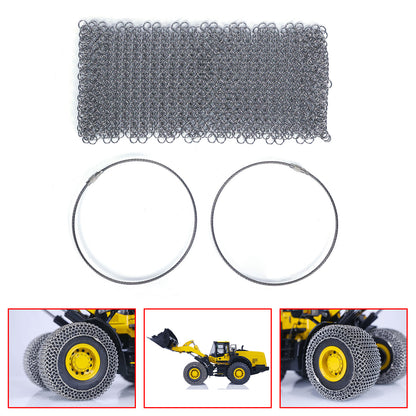 IN Stock Metal Tyre Chain for 1/14 K988 100/100S DIY Upgrade Spare Parts RC Hydraulic Loader Construction Vehicle