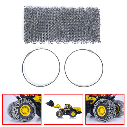 Metal Tyre Chain for 1/14 K988 RC Hydraulic Loader Remote Controlled Construction Vehicle Trucks Car Model DIY Spare Parts