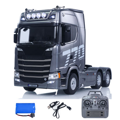 HUINA 1501PRO 1/18 Plastic 6*4 RC Lorry Vehicle 1/24 1302A 770S Remote Control Tractor Truck with 3Axle Plastic Semi Flatbed Trailer