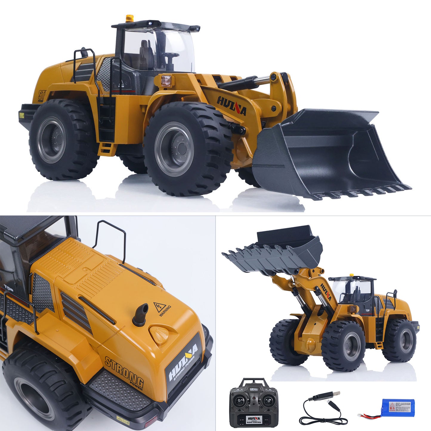 DE Stock 1/14 HUINA Toys 2.4G 1583 Remote Control Loader Electric RC Construction Vehicles Model Lifting System Lights Sound Unit