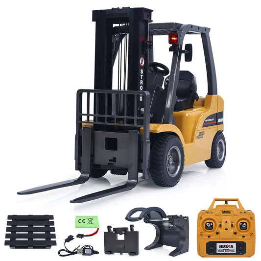 HIUNA 577 1/14 Electric Lifting Remote Control Forklift Model RC Construction Vehicle Battery Light Sound Effect Battery