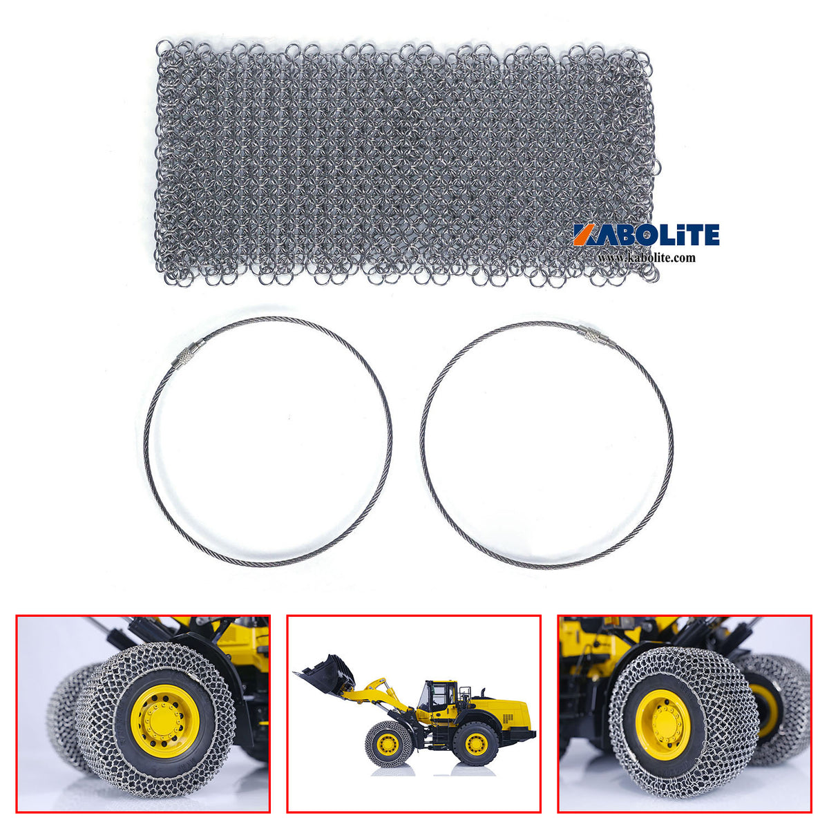 IN Stock Metal Tyre Chain for 1/14 K988 100/100S DIY Upgrade Spare Parts RC Hydraulic Loader Construction Vehicle