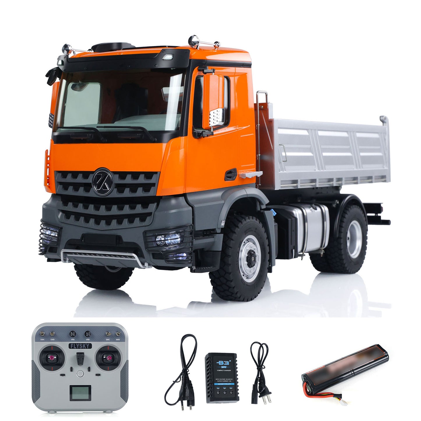 EU Stock Kabolite 1/14 5701 4x4 RC Dumper Truck Model 2 Speed Gearbox 3 in 1 Mainboard Radio System Servo Motor Light Sound