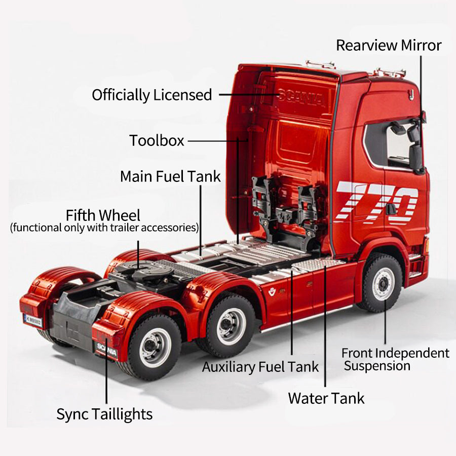 HUINA 770S 1/18 RC Tractor Truck Toys 1501 Model RTR 7.4V Battery Radio 19CH Light Sound Effects Remote Control Lorry Car