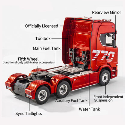 HUINA 770S 1/18 RC Tractor Truck Toys 1501 Model RTR 7.4V Battery Radio 19CH Light Sound Effects Remote Control Lorry Car