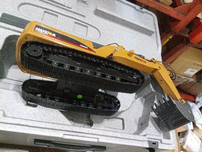 Second Hand US Stock HUINA New Upgrade 580 1/14 Metal Excavator Model Engineering Vehicle Electric Ball Grabber 361 Rotating Shear Claw Sound Lights