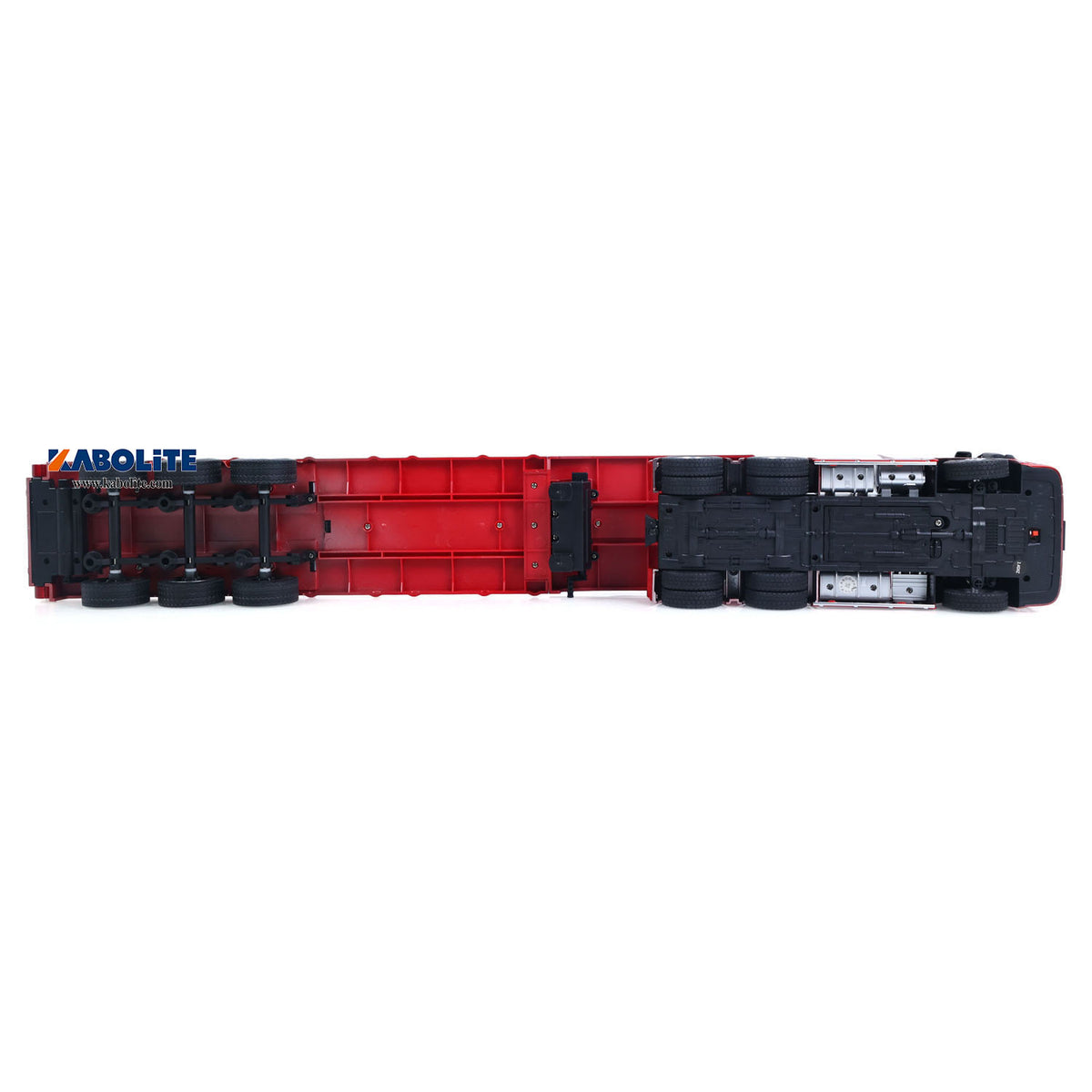 US Stock HUINA 1302A 1/24 Remote Control RTR Tractor Truck 770S W/ Light Sound System Manual Support Legs Tail Board 3Axle Semi Flatbed Trailer