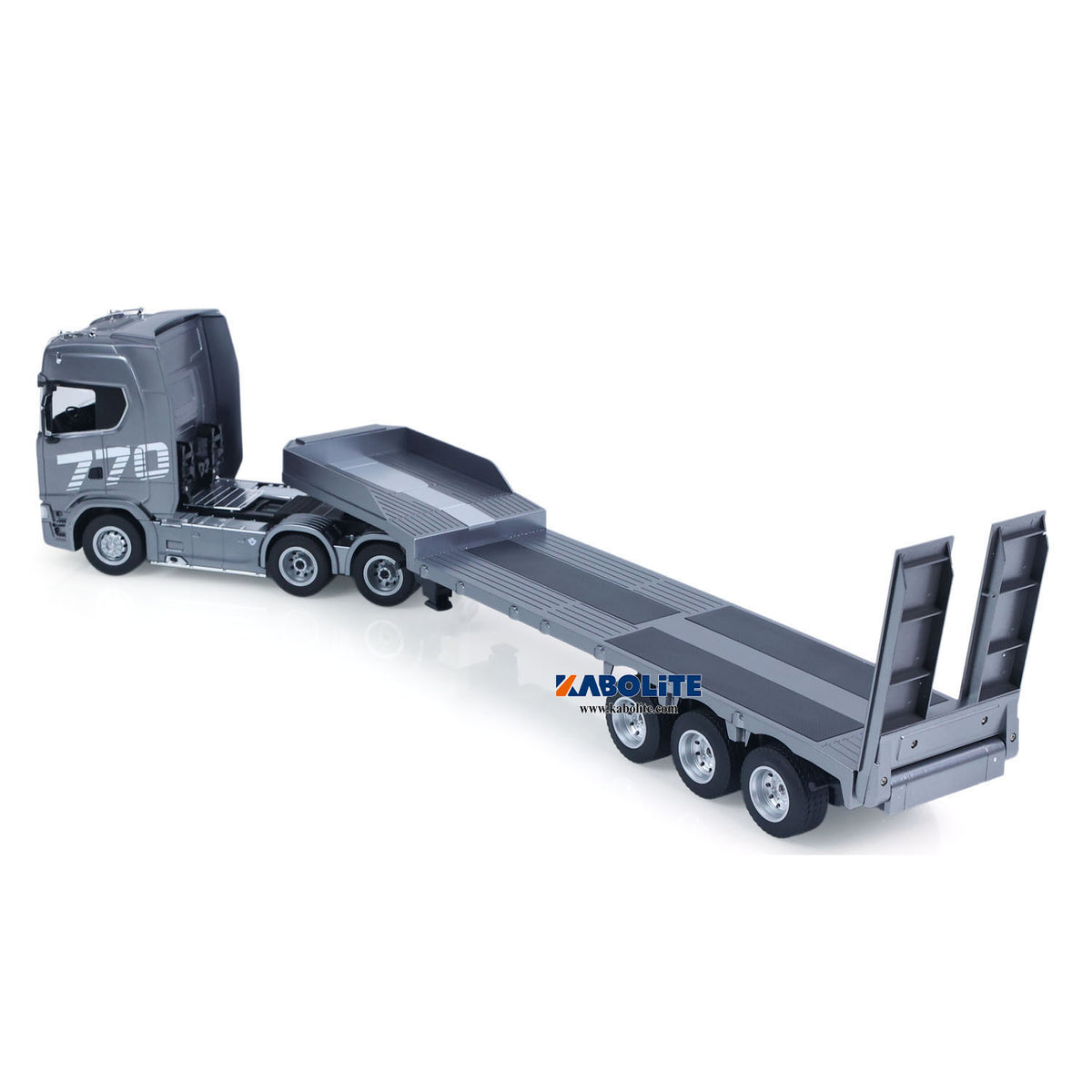 IN Stock HUINA RTR 1/24 Remote Control Tractor Truck 770S W/ Light Sound System Manual Support Legs Tail Board 3Axle Semi Flatbed Trailer