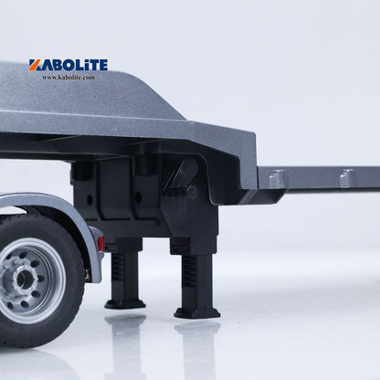 US Stock HUINA 770S 1/24 Radio Controlled Tractor Truck 1302A RTR Lights Sounds W/ 3Axle Plastic Semi Flatbed Trailer Manual Support Legs