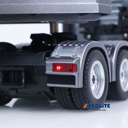 IN Stock HUINA RTR 1/24 Remote Control Tractor Truck 770S W/ Light Sound System Manual Support Legs Tail Board 3Axle Semi Flatbed Trailer