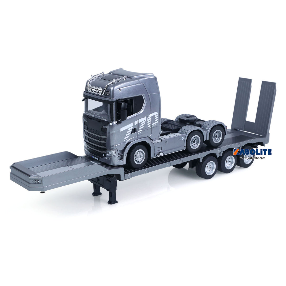 IN Stock HUINA RTR 1/24 Remote Control Tractor Truck 770S W/ Light Sound System Manual Support Legs Tail Board 3Axle Semi Flatbed Trailer