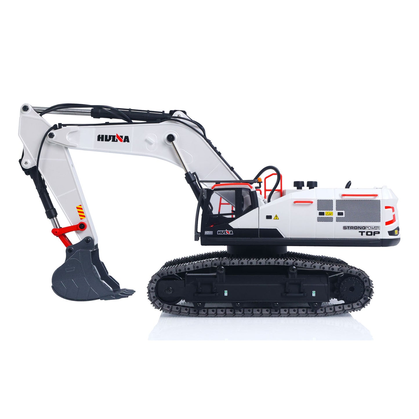 DE Stock HUINA 1/14 Metal 1594 RC Excavator Digger Model Bucket Drill Ball Wooden Claw Radio System Light Sound Battery Charger