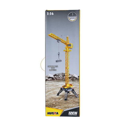 US Stock HUINA Toys 1/14 585 12CH RC Lifting Tower Crane 2.4G Radio System 7.4V Battery Lights USB Charging Cable Unassembled Model