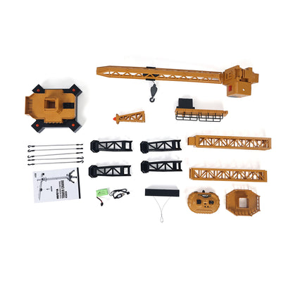US Stock HUINA Toys 1/14 585 12CH RC Lifting Tower Crane 2.4G Radio System 7.4V Battery Lights USB Charging Cable Unassembled Model