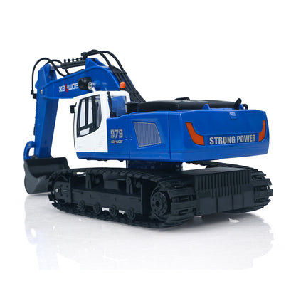 US Stock HUINA 1/18 13550 11CH RC Excavator Remote Control Digger Model 350 Degree Body Rotate 2.4G Radio System 3.7V Battery USB Charger