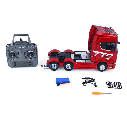 HUINA 770S 1/18 Plastic 6x4 RC Tractor Truck 1501 PRO with 19CH 2.4G Radio Controller Light Sound for Hobbyists Outdoor Play