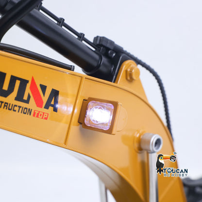 New Upgrade HUINA 1/14 Metal Excavator Model Engineering Vehicle 580 Electric Ball Grabber 360 Rotating Shear Claw Sound Lights