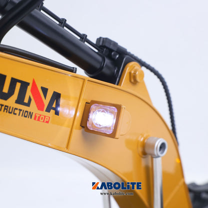 IN Stock HUINA 580 1/14 Metal RC Excavator Engineering Vehicle Model with Electric Hammer Ball Grabber Shear Timber Grab Sound Lights