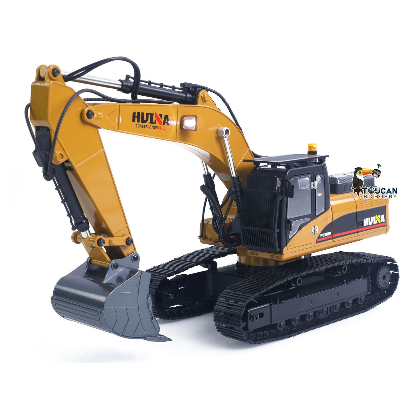 New Upgrade HUINA 1/14 Metal Excavator Model Engineering Vehicle 580 Electric Ball Grabber 360 Rotating Shear Claw Sound Lights