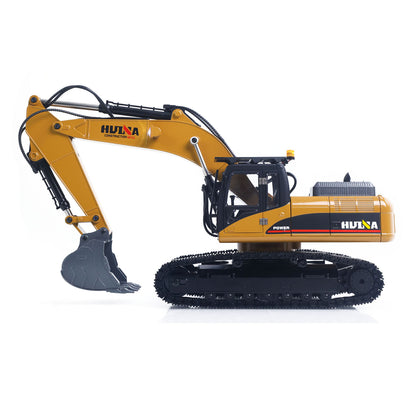 EU Stock HUINA Metal New Upgrade 580 1/14 RC Excavator Engineering Vehicle Model Electric Hammer Electric Timber Grab Ball Grabber Shear