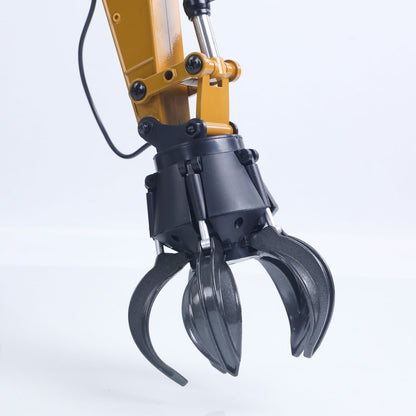 US Stock HUINA 580 1/14 Metal Excavator Model Engineering Vehicle Electric Ball Grabber 360 Rotating Shear Claw Sound Lights