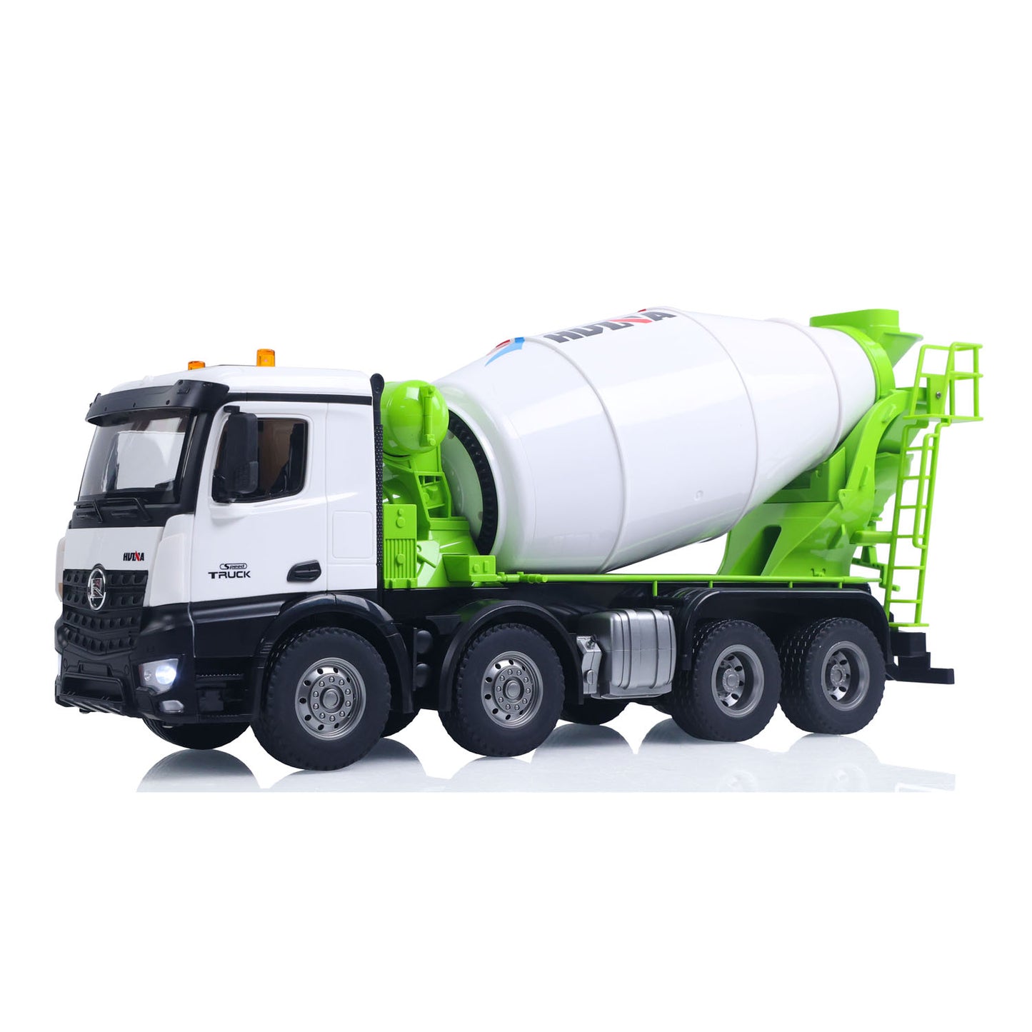 Fast Free Shipping for EU Metal HUINA 1/14 RC Mixer Truck 12CH Remote Control Agitating Lorry Model Light Sound Effects 2.4GHz Radio System Battery