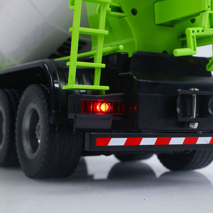Fast Free Shipping for EU Metal HUINA 1/14 RC Mixer Truck 12CH Remote Control Agitating Lorry Model Light Sound Effects 2.4GHz Radio System Battery