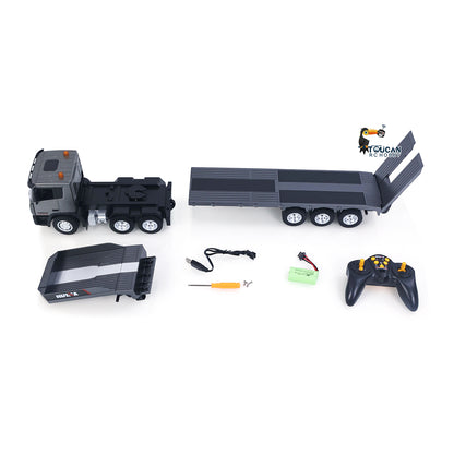 HUINA 1318 1:18 RC Tractor Truck 9CH Remote Control Cars Flatbed Trailer 2.4G Remote Control Model Toys