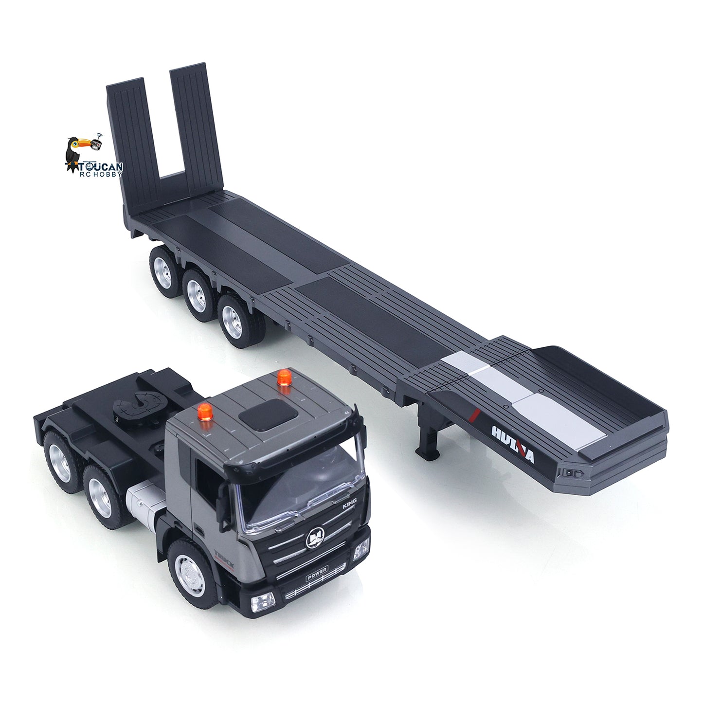 HUINA 1318 1:18 RC Tractor Truck 9CH Remote Control Cars Flatbed Trailer 2.4G Remote Control Model Toys