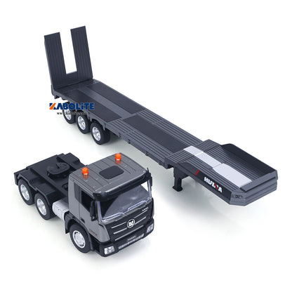 IN Stock HUINA 1318 1/18 Plastic RC Tractor Truck Flatbed Trailer Model with 9CH 2.4G Radio Controller Gift for Construction Hobbyists