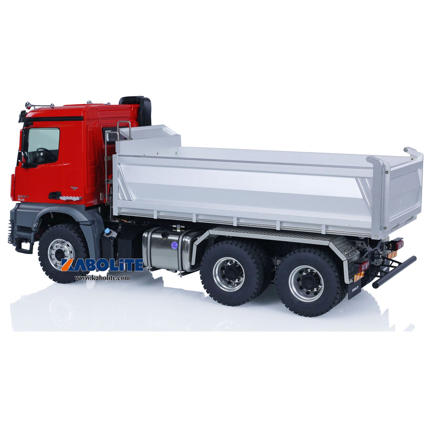 Kabolite K3364 1/14 6x6 Metal Hydraulic RC Dump Truck with FS ST8 Radio Controller Differential Lock 2 Speed Transmission Light Sound