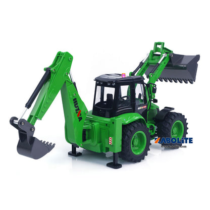 IN Stock HUINA 1579 1/14 Plastic Remote Control Backhoe Loader 2.4G 9CH Digger Model Gift for Engineering Vehicle Hobbyists