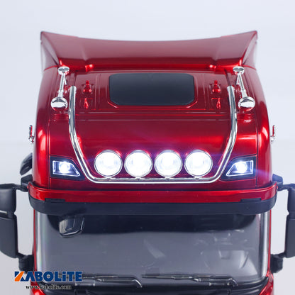 IN Stock HUINA 770S 1/18 6x4 RC Tractor Truck 1501A with 3Axle Plastic Semi Flatbed Trailer Electric Support Legs Tail Board Light System