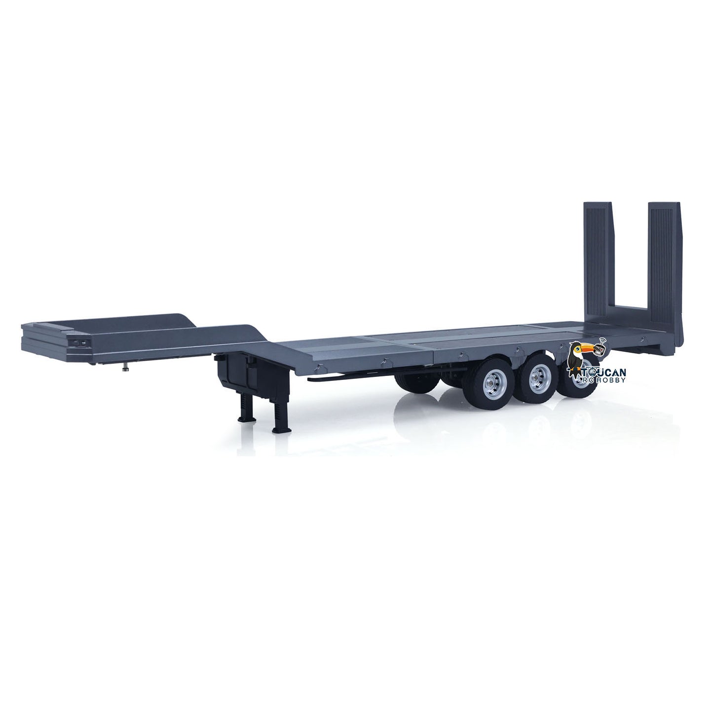 3 Axles Plastic Semi Trailer Flatbed 1502 for 1/18 Remote Control Tractor Truck HUINA 1501 RC Lorry Car Model Upgrade Parts
