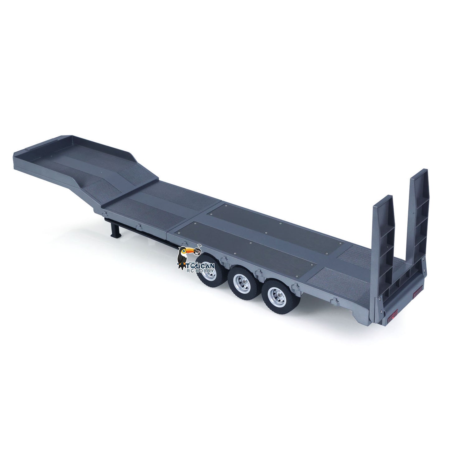 3 Axles Plastic Semi Trailer Flatbed 1502 for 1/18 Remote Control Tractor Truck HUINA 1501 RC Lorry Car Model Upgrade Parts