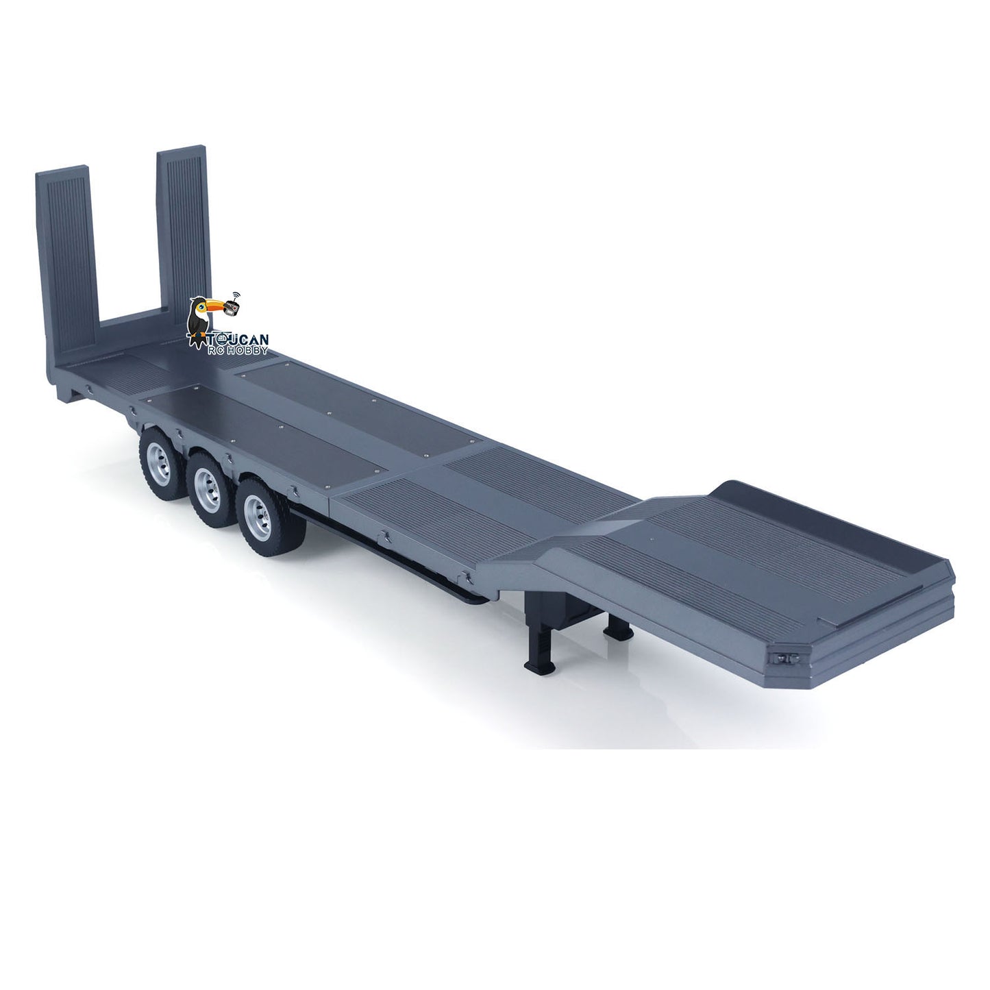 3 Axles Plastic Semi Trailer Flatbed 1502 for 1/18 Remote Control Tractor Truck HUINA 1501 RC Lorry Car Model Upgrade Parts