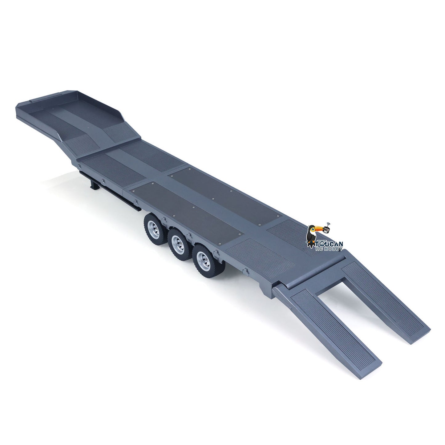 3 Axles Plastic Semi Trailer Flatbed 1502 for 1/18 Remote Control Tractor Truck HUINA 1501 RC Lorry Car Model Upgrade Parts