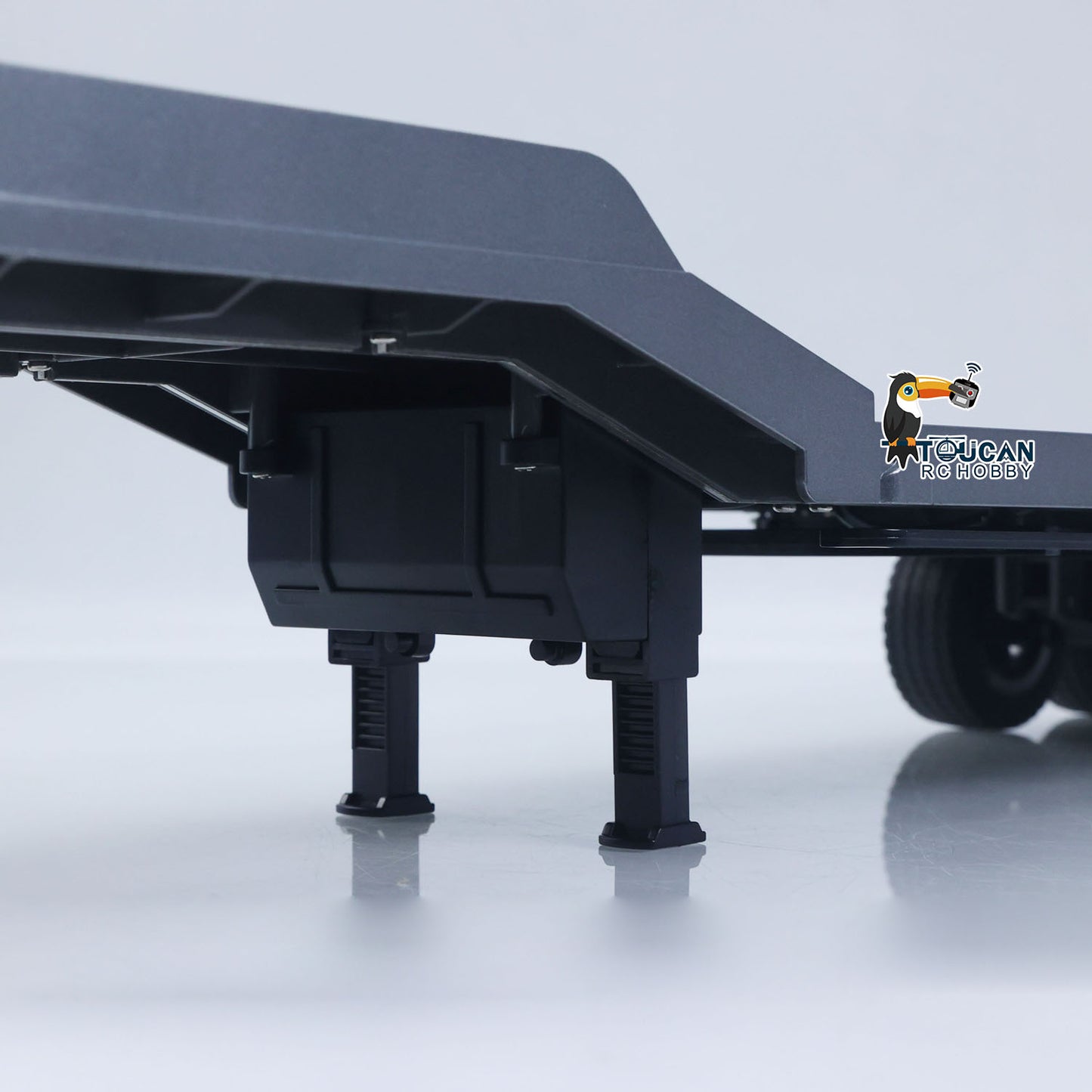 3 Axles Plastic Semi Trailer Flatbed 1502 for 1/18 Remote Control Tractor Truck HUINA 1501 RC Lorry Car Model Upgrade Parts