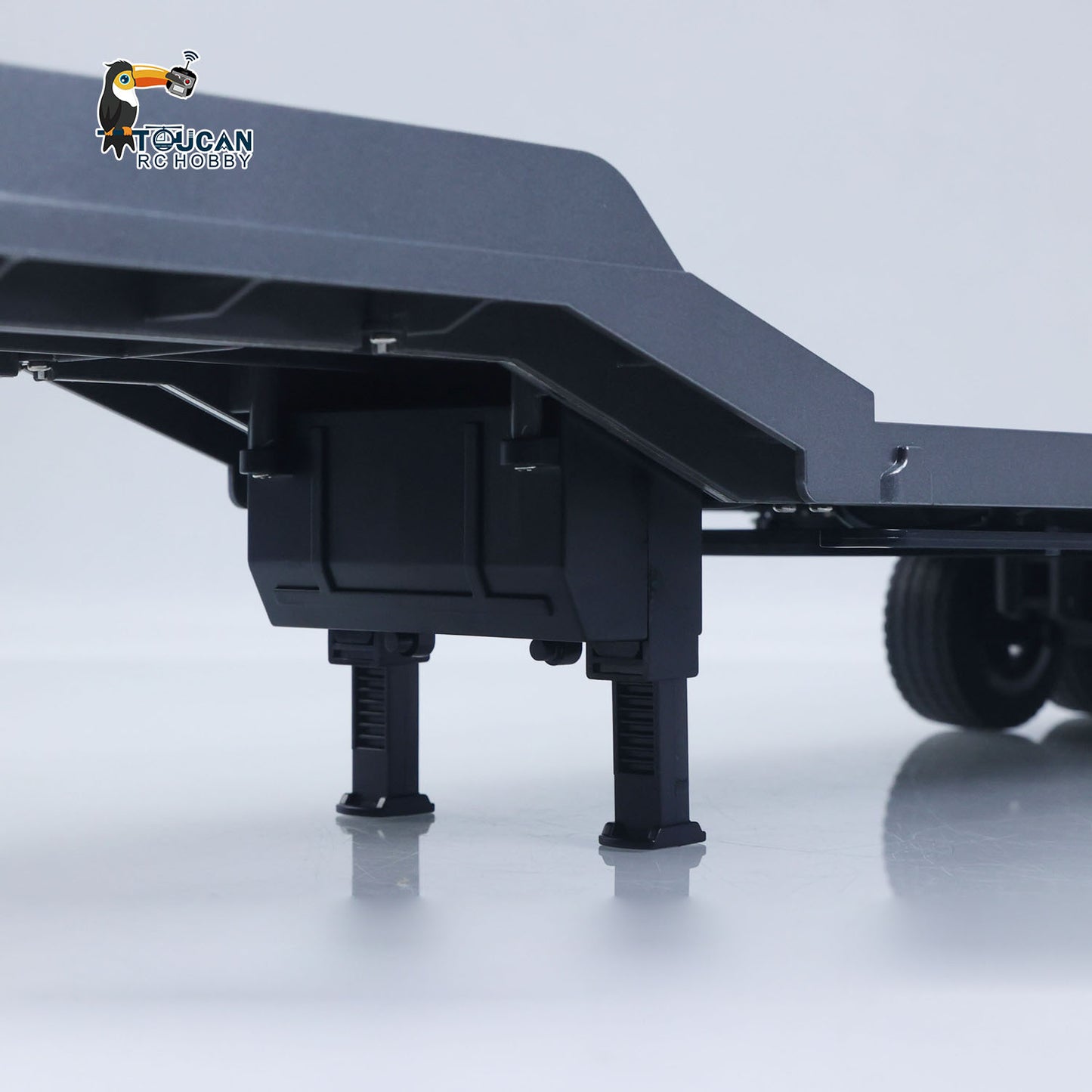US Stock 73.5CM Plastic Semi Trailer Flatbed 1502 for 1/18 Remote Control Tractor Truck HUINA 1501 Electronic Support Legs Tail Board