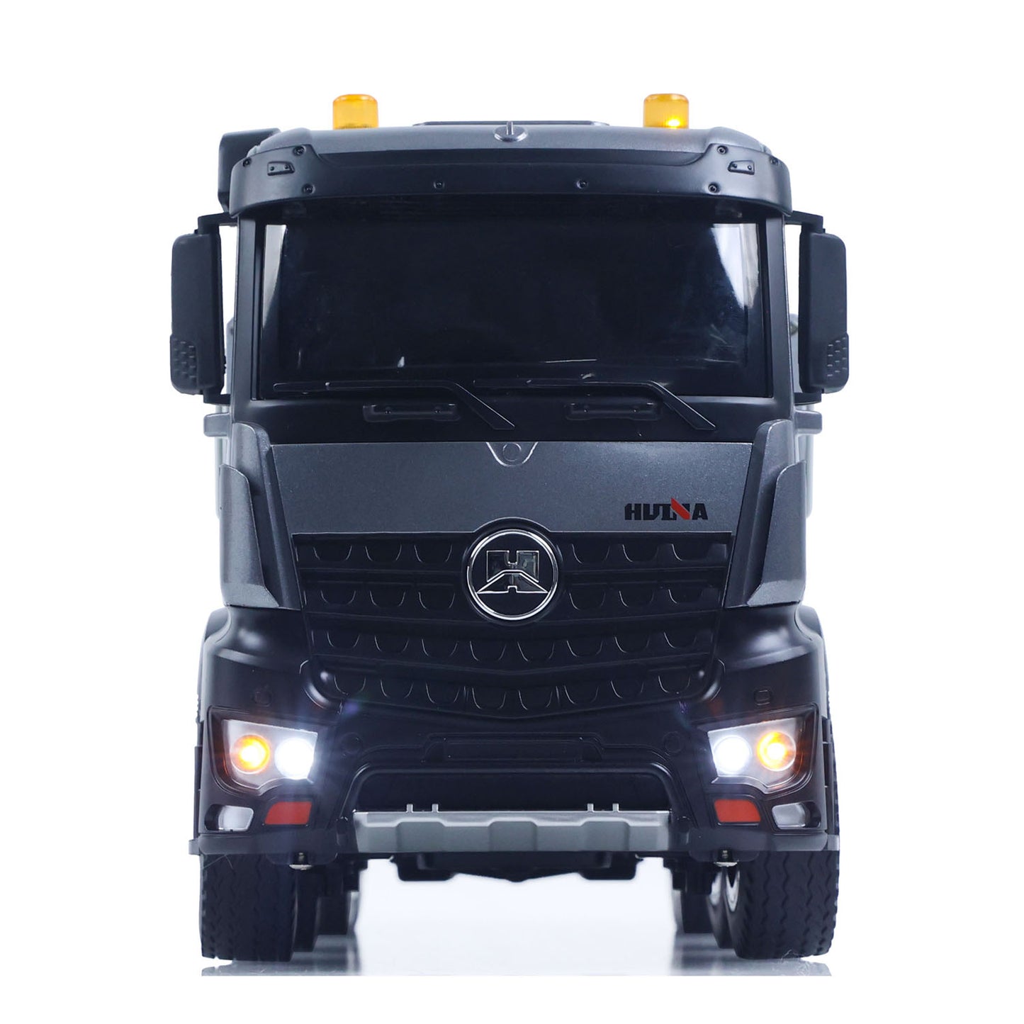 Fast Free Shipping for EU HUINA 1/14 Remote Control Dump Truck 12CH RC Tipper Finished Model Light Sound Effects 2.4G Radio System USB Charging Cable